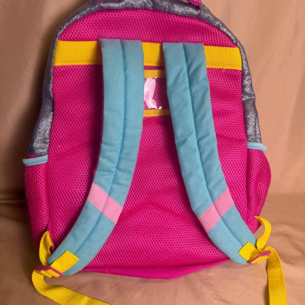 JoJo Siwa Girls 17 Inch Backpack Rainbow Flip Sequin Silver Glitter Unicorn Bow
